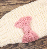Rare Editions Girls Bow Crochet Open Front Cardigan F757105 Cream / Pink 6X