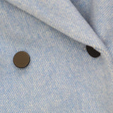 Womens Lined Heavyweight Parka Button Front Coat Jacket Blue See Measurements