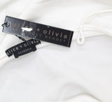 Alice + Olivia Womens Square Neck Harmon Drapey Slip Tank Off White M