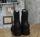 Universal Thread Womens Connor Harness Buckle Ankle Boots 90511576 Black 9M