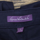 Gloria Vanderbilt Womens Pull On Wide Leg Cropped Pants 1797444 Navy Blue 4