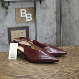 A New Day Womens Samantha Slingback Kitten Heels 94462861 Burgundy Red 6M