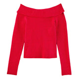 Art Class Girls Off the Shoulder Ribbed Sweater 91367115 Red S