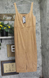Future Collective Womens 90's Suede Midi A-Line Dress 94642520 Brown L