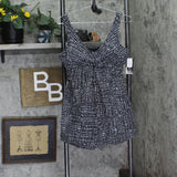 Island Escape Size Magnolia Twist-Front Swim Dress One Piece Black Multi 16W