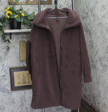 All In Motion Long High-Pile Fleece Full-Zip Drawstring Jacket Coat Brown 2XL