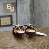 A New Day Crushed Velvet Gwen Rhinestone Bow Kitten Heels Burgundy Red 7.5M