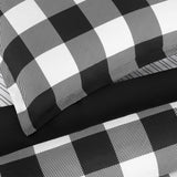 Serta Clean Alex Soft Modern Plaid 3 Piece Comforter Set Black / White King