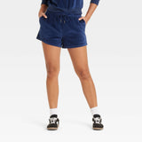 Universal Thread Womens Leisure Studio High-Rise Velour Shorts Navy Blue S