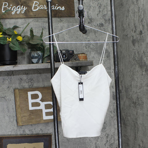 Alice + Olivia Womens Square Neck Harmon Drapey Slip Tank Off White M