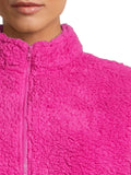 Muk Luks Womens Quarter Zip Faux Sherpa Lounge Pullover Sweatshirt Berry Pink M