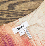 DKNY Womens Rumpled Abstract-Print Blouse Woven June Brush Stroke Red Multi XL