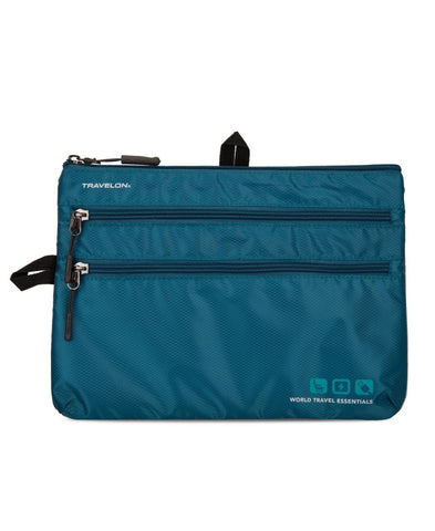 Travelon Seat Pack Organizer Zipper Travel Pouch 43511-383 Teal Blue One Size