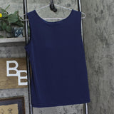 IMAN Womens Stretch Knit Tank Top Blue M