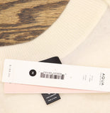 Aqua Cashmere V-Neck Sweater V11599 Ivory Off White M