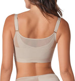 Leonisa Back Support Posture Corrector Wireless Sports Bra Beige Brown 36C