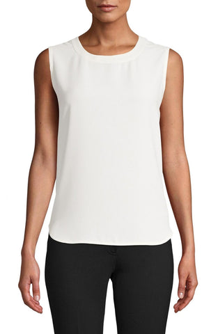 Anne Klein Womens U-neck Shell Blouse 10706056 Anne White L