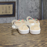 Bebe Toddler Cherry Cute and Comfortable Summer Sandals White 11T / 12T
