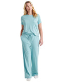 State Of Day Womens 2-Pc. Fluid Knit Pajamas Set 100189787MS Canton Blue Green M
