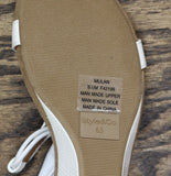 Style & Co. Mulan Wedge Slip On Open Toe Textured Elastic Sandals White 6.5M