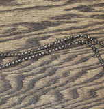 Chico's Beaded Opera Long Necklace with Pave Focal Bead Gray 32" + 5"
