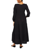 Motherhood Maternity Long Sleeve Scoop Neck Maternity Maxi Dress Core Black S