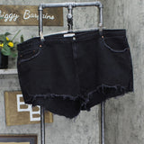 Abercrombie & Fitch Womens Curve Love Frayed Denim Jean Shorts Black 37