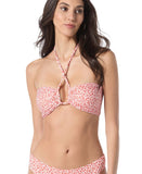 Vince Camuto Womens Crossover Underwire Halter Bikini Top Cinnabar Red Multi M