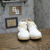 Journee Collection Ashlee Wedge Espadrille Sandals White / Raffia Brown 6.5W