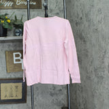 Attitudes by Renee Embellishment Crew Neck Pullover Sweater Pink Lemonade M