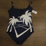 Trina Turk Womens Printed One Piece Swimsuit 3081055 Ink Blue Multi 18