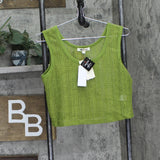 Miken Womens Crochet Cover Up Tank I2417K711 Woodbine Green L