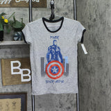 Mighty Fine Juniors Marvel The Avengers Graphic T-Shirt Tee Gray M