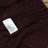 American Eagle Acrylic Wool Open Knit Pullover Sweater V-Neck Berry Purple S