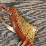 Nina Womens Vintage Marci Snake Print High Heel Wedges Ginger Orange 6M