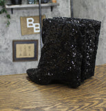 A New Day Womens Abba Sequin Foldover Tall Boots 91636693 Black 7M