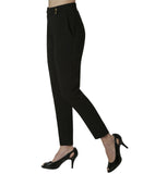 Adrienne Vittadini Womens Ponte Pull on Pants with Side Slits Black L