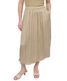 DKNY Womens Crushed Crease Woven Midi Skirt P5DNSB53 Pale Moss Brown Green M