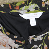 LC Lauren Conrad Womens Lined Woven Button Up Shirt Top Black Floral S
