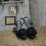 A New Day Womens Fleur Florette Slingback Heels 90972826 Black 7.5M