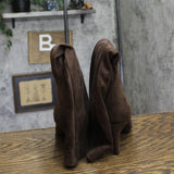 A New Day Womens Justice Boots Faux Suede Mid-Calf 94568838 Brown 7.5M-WC