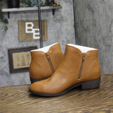 Journee Collection Womens Solarah Pull-on Ankle Bootie Block Heel Tan Brown 7.5M