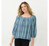 Lc Lauren Conrad Women's Squareneck Peasant Top WL23W047RR