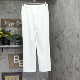 Kasper Womens Stretch Crepe Pull-On Lined Trouser Pants Vanilla Ice Off White M