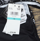 Island Escape Underwire Swimdress One Piece Swimsuit R760576 Black / White 16