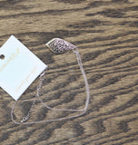 Periwinkle By Barlow Filigree Pendant Necklace Silver Gray / Black 18'' + 3''