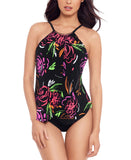 Magicsuit High Neckline Soft Cup One Piece Swimsuit Neon Nature Black / Multi 10