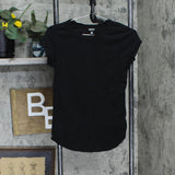 Buffalo Womens Ribbed Short Sleeve Round Neck T-Shirt Tee 1782655 Black S
