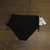 Salt + Cove Womens Solid Shirred-Side High-Waist Bikini Bottom 802156 Black L