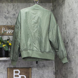 Universal Thread Womens Insulated Satin Bomber Jacket Green 2XL